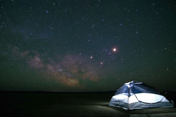 Camping under the stars